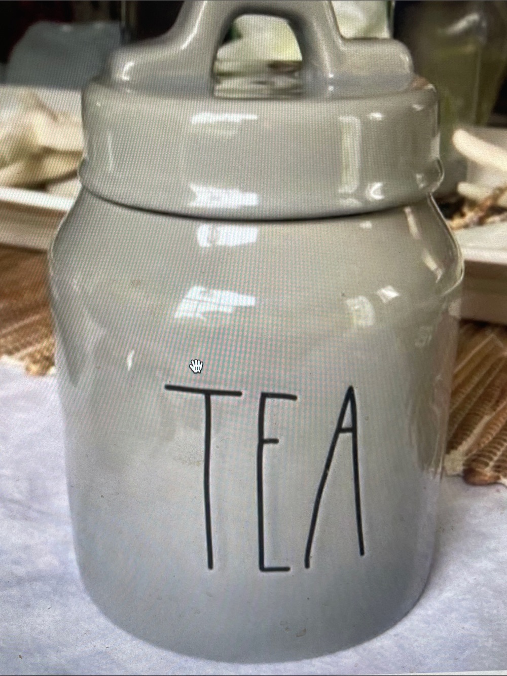 NWT Rae Dunn Gray Tea Jar canister storage